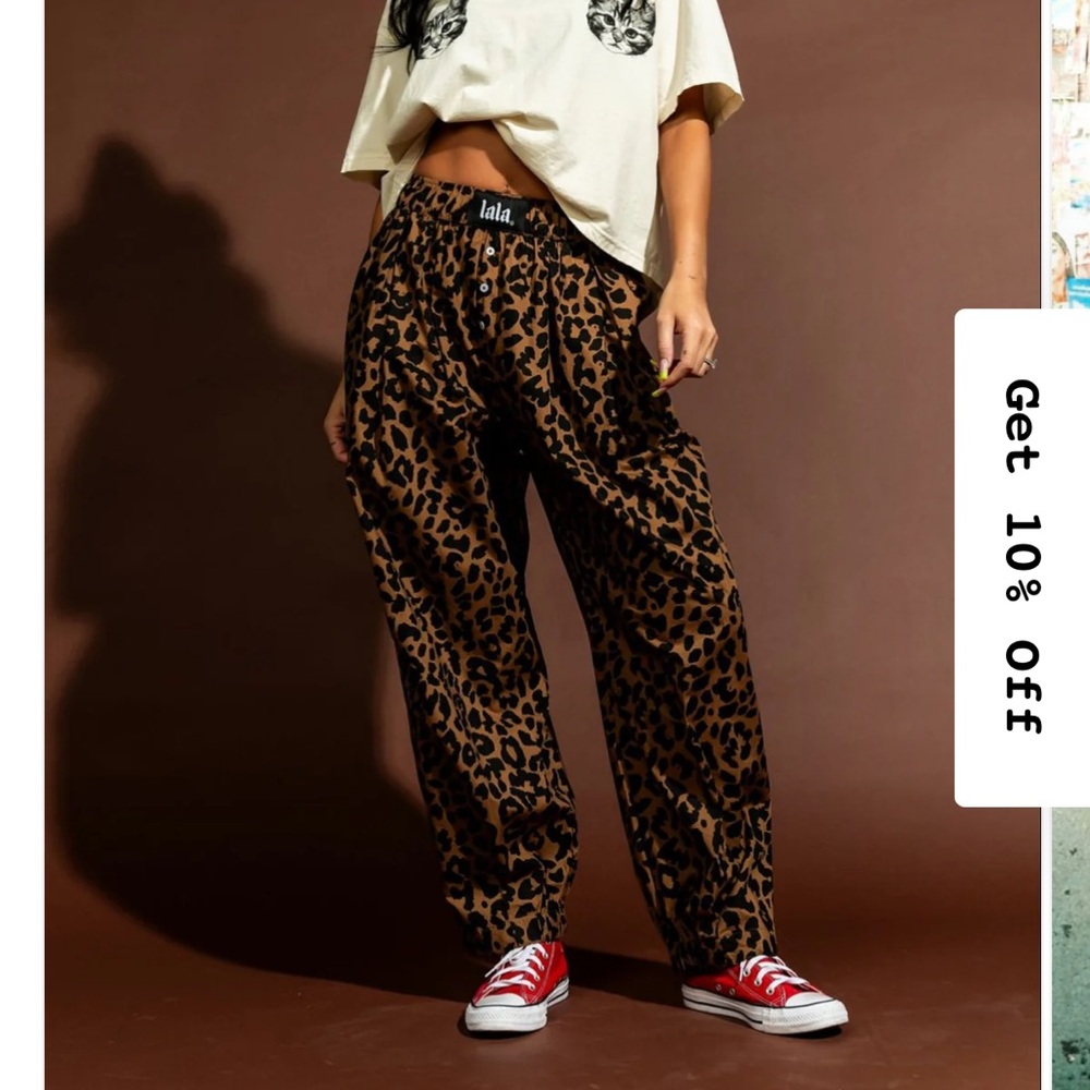 Dressed in LALA Happy Chance Barrel Leg Boxer Pants NWT